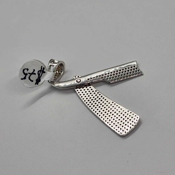 Brand New   Sterling Silver 925 Edge Barber Razor Pendent - Picture 4 of 4